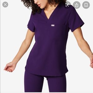 Figs purple Catarina scrub top